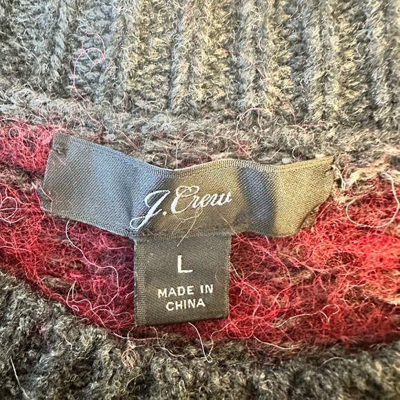 J.Crew Gray Lamb Marino Alpaca Wool Sweater Dress With Jewels Around Neck Size L - Picture 4 of 4